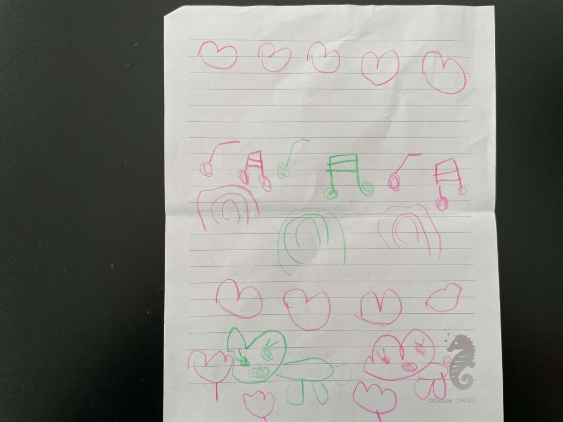 幼児のクラスに通う4歳の女の子からの手紙。